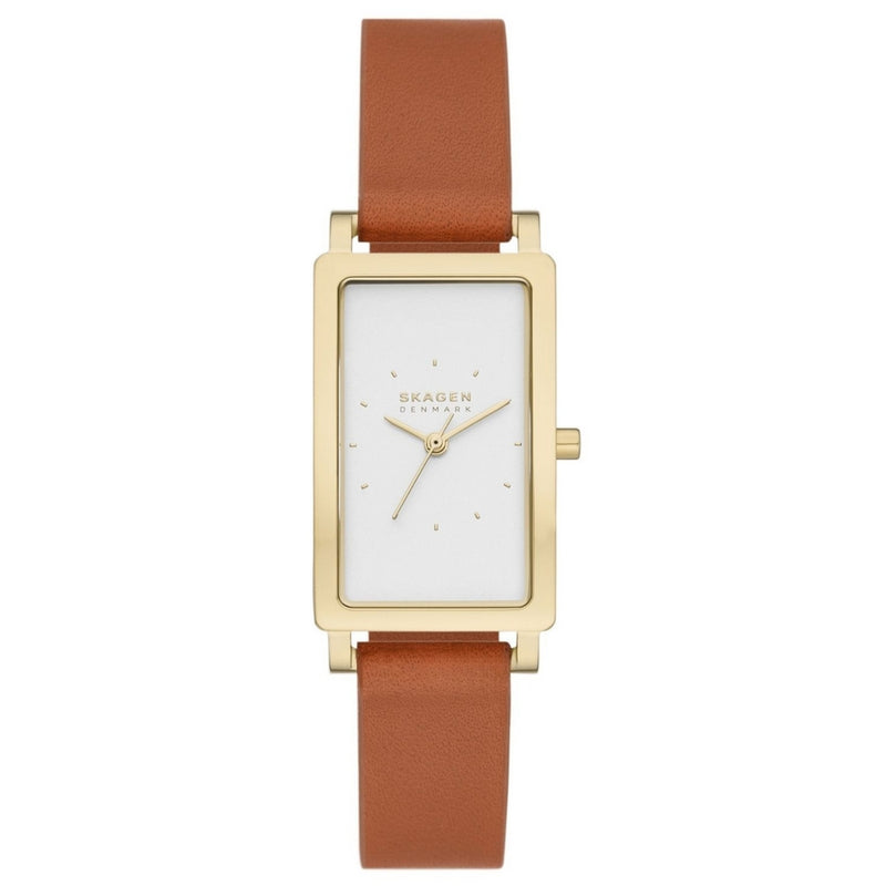 Skagen Women's Hagen Lille SKW3097 Strap White Dial Quartz Movement Buckle Clasp 22mm Rectangle Watch