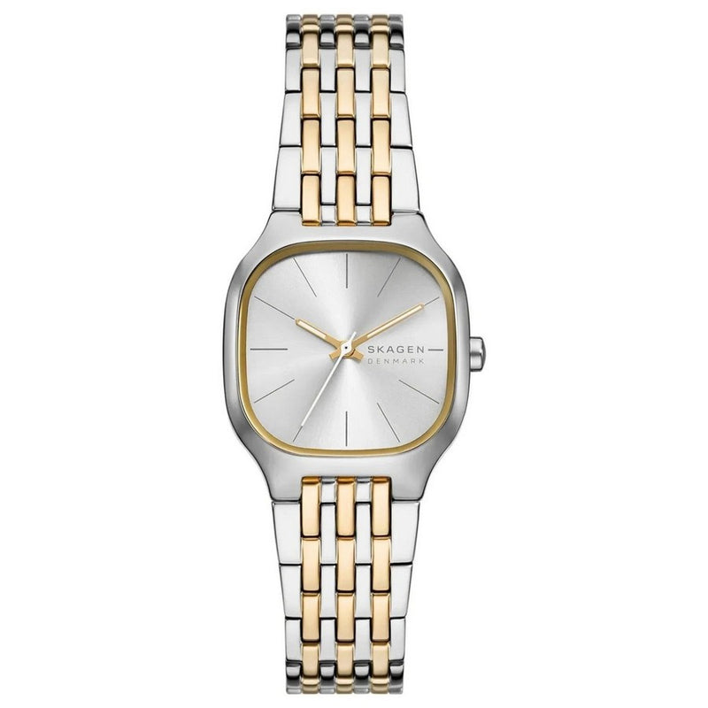 Skagen Women's Mellem Lille SKW3160 Bracelet Silver Dial Quartz Movement Fold over Clasp 28mm Square Watch