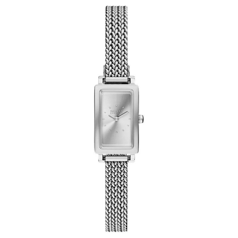 Skagen Women's Hagen SKW3179 Bracelet Silver Dial Quartz Movement Fold over Clasp 30mm Rectangle Watch