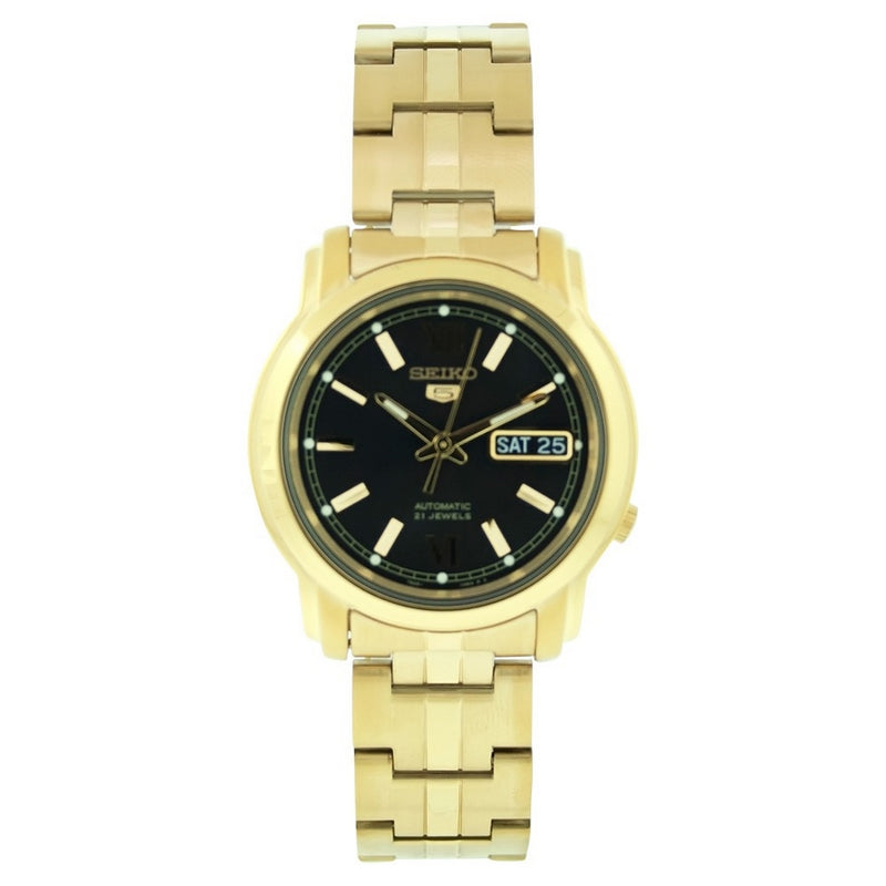 Seiko Men's Classic SNKK86 Bracelet Black Dial Automatic self wind Movement Push-Button Clasp 38mm Round Watch