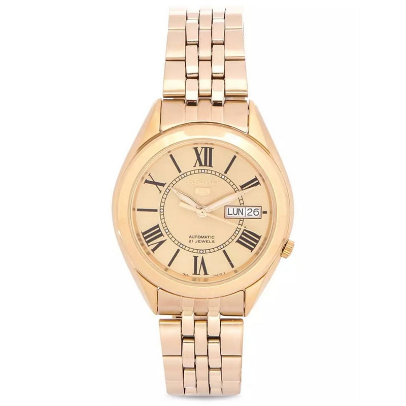 Seiko Men's Classic SNKL38K1 Bracelet Gold Dial Automatic Movement Fold over Clasp 38mm Round Watch