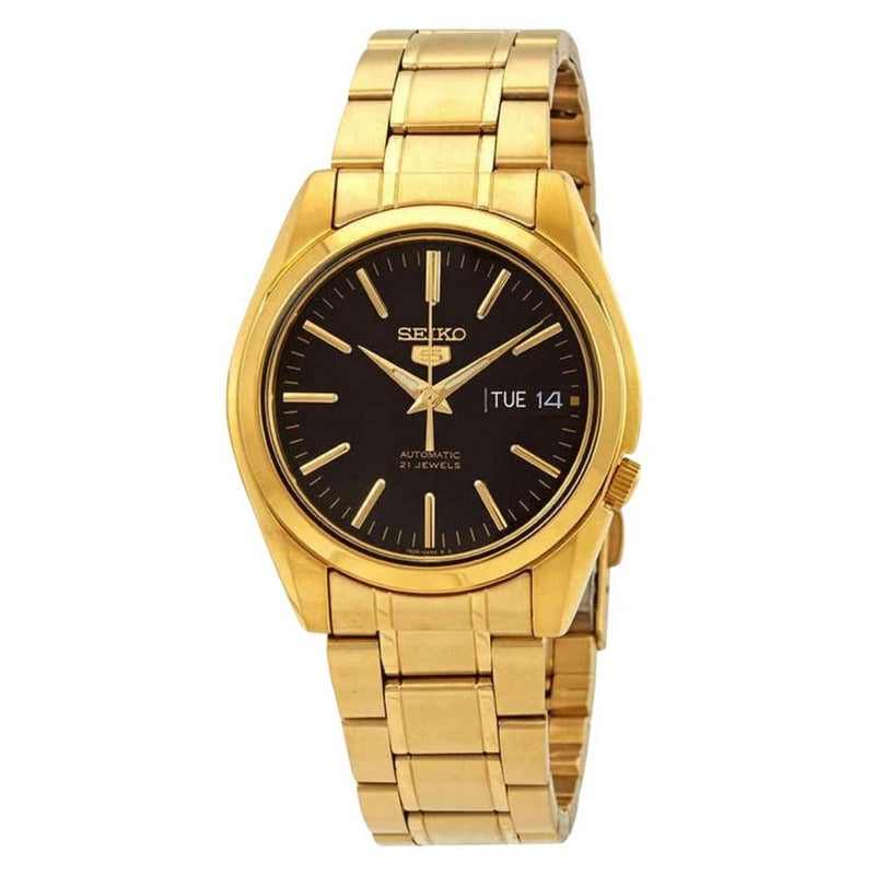 Seiko Men's Classic SNKL50K1 Bracelet Gold Dial Automatic Movement Fold over Clasp 38mm Round Watch
