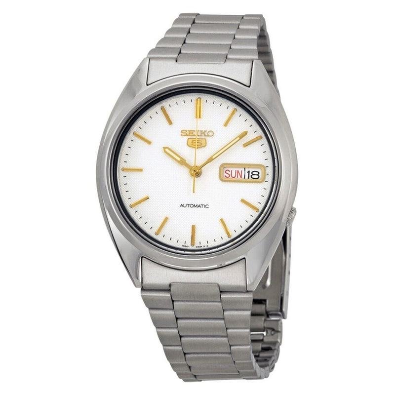 Seiko Men's Classic SNXG47 Bracelet White Dial Quartz Movement Fold over Clasp 37mm Round Watch