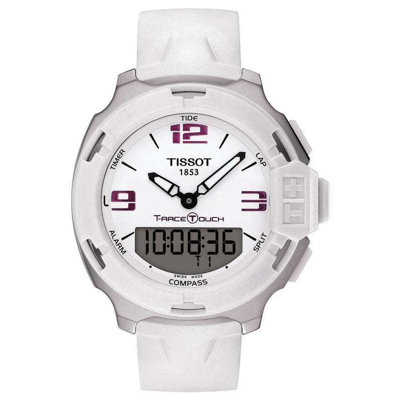 Tissot Men's T-Race T0814201701700 Strap White Dial Quartz Movement Buckle Clasp 42mm Round Watch