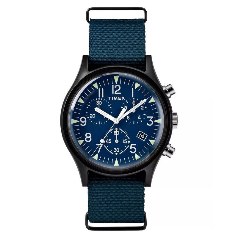 Timex Men's MK1 TW2R67600 Strap Blue Dial Quartz Movement Buckle Clasp 40mm Round Watch