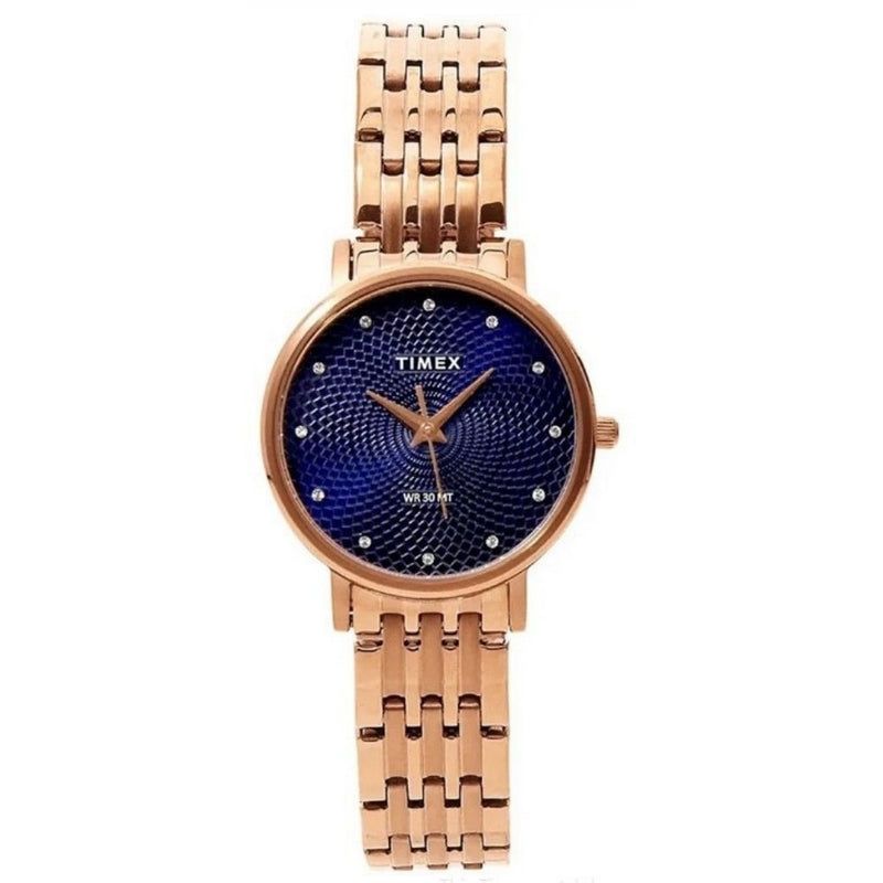 Timex Women's Classic TW2T38600 Bracelet Blue Dial Quartz Movement Fold over Clasp 30mm Round Watch