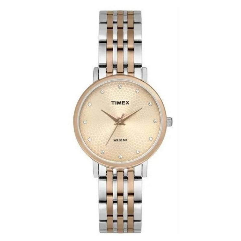 Timex Women's Classic TW2T38700 Bracelet Rose Gold Dial Quartz Movement Fold over Clasp 41mm Round Watch