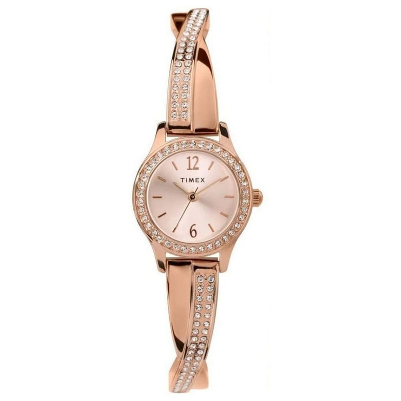 Timex Women's Trend TW2T57900 Bracelet Rose Gold Dial Quartz Movement Fold over Clasp 23mm Round Watch