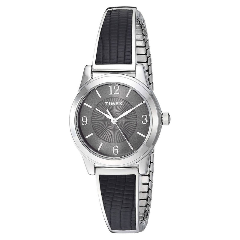 Timex Women's Main street TW2T67100 Bracelet Black Dial Quartz Movement Fold over Clasp 25mm Round Watch