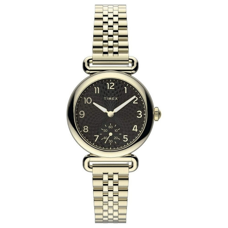 Timex Women's Classic TW2T88700 Bracelet Black Dial Quartz Movement Fold over Clasp 33mm Round Watch