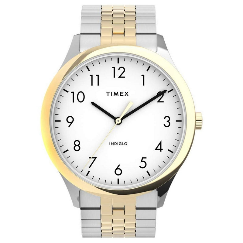 Timex Men's Readers TW2U40000 Bracelet White Dial Quartz Movement Fold over Clasp 40mm Round Watch