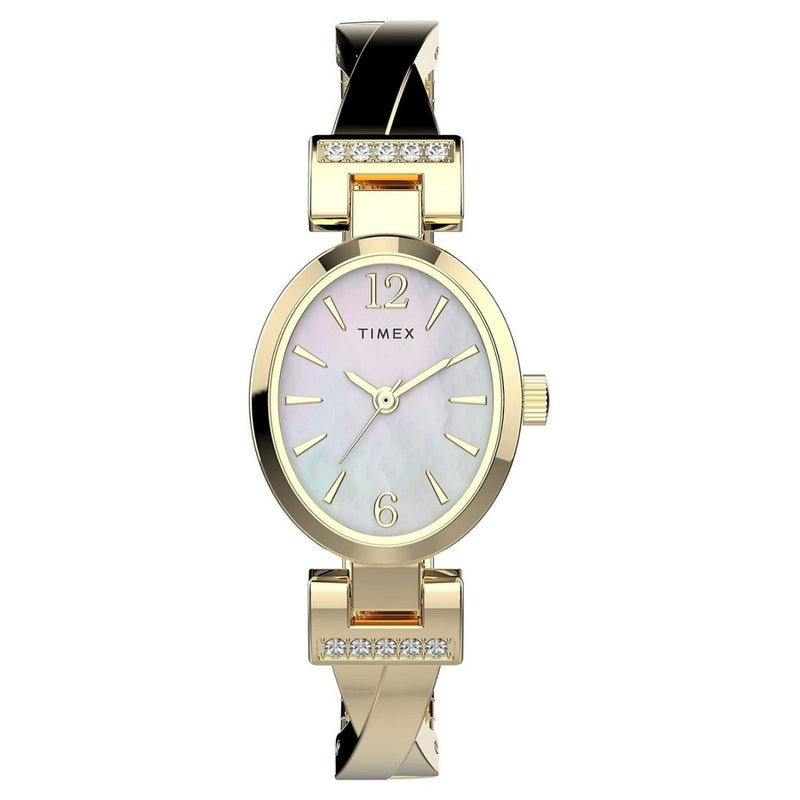 Timex Women's Classic TW2U70000 Bracelet White Dial Quartz Movement Fold over Clasp 21mm Oval Watch