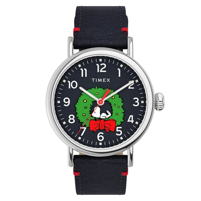 Timex Men's Peanuts Featuring Snoopy TW2U86300 Strap Black Dial Quartz Movement Buckle Clasp 40mm Round Watch