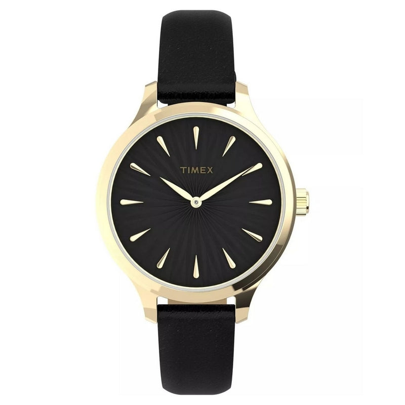 Timex Women's Peyton TW2V06600 Strap Black Dial Quartz Movement Buckle Clasp 36mm Round Watch