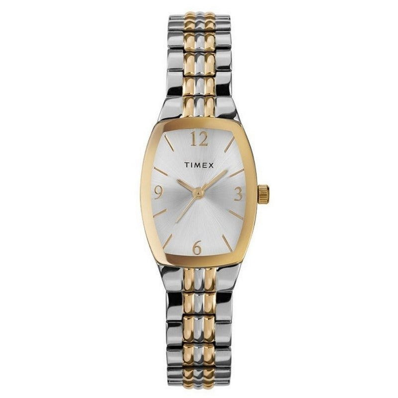 Timex Women's Classic TW2V25500 Bracelet Silver Dial Quartz Movement Fold over Clasp 21mm Rectangle Watch