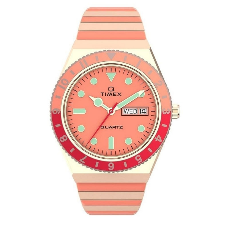 Timex Women's Malibu TW2V38600 Bracelet Pink Dial Quartz Movement Fold over Clasp 36mm Round Watch