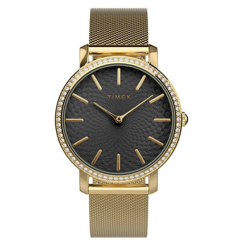 Timex Women's Transcend TW2V52300 Bracelet Black Dial Quartz Movement Fold over Clasp 34mm Round Watch