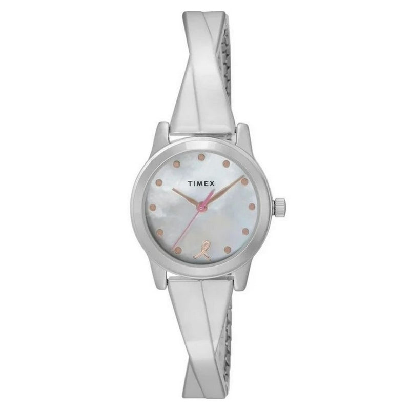 Timex Women's Bangles TW2V52900 Bracelet Mother Of Pearl Dial Quartz Movement Jewelry Clasp 25mm Round Watch
