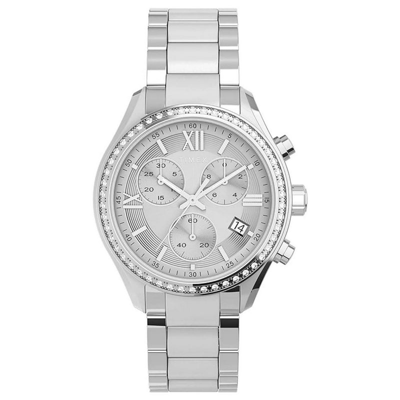 Timex Women's Trend  TW2V57600 Bracelet Silver Dial Quartz Movement Fold over Clasp 38mm Round Watch