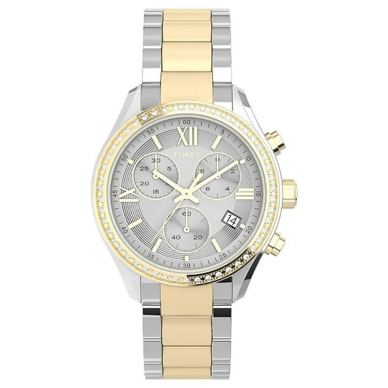 Timex Women's Accent TW2V57700 Bracelet Silver Dial Quartz Movement Fold over Clasp 38mm Round Watch
