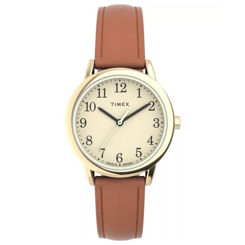 Timex Women's Classic TW2V69200 Strap Yellow Dial Quartz Movement Buckle Clasp 30mm Round Watch