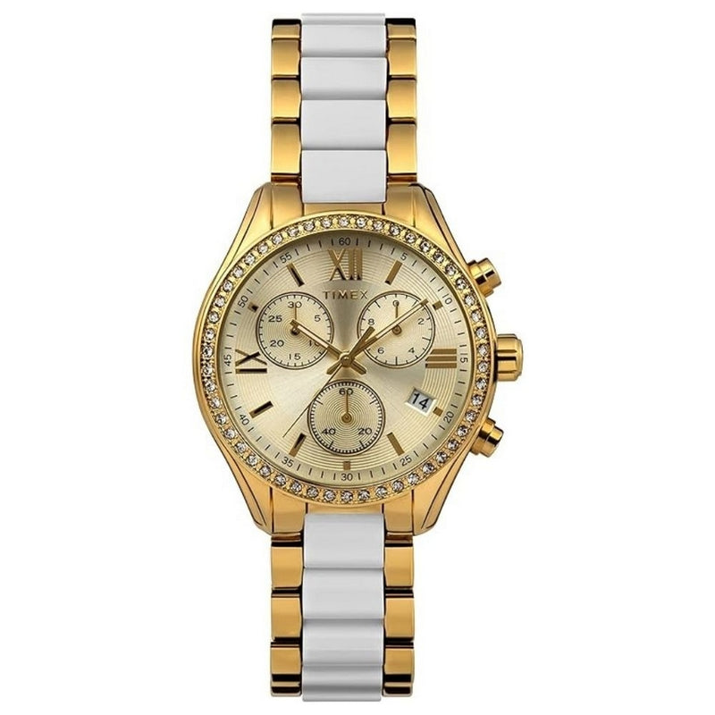 Timex Women's Classic TW2V74900 Bracelet Gold Dial Quartz Movement Fold over Clasp 38mm Round Watch