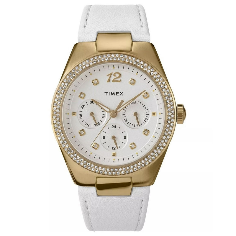 Timex Women's Simone Multifunction TW2V80500 Strap White Dial Quartz Movement Buckle Clasp 38mm Round Watch