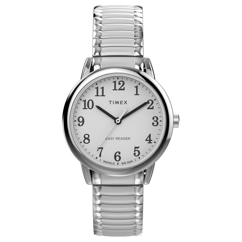 Timex Women's Easy reader TW2V94700 Bracelet White Dial Quartz Movement Fold over Clasp 30mm Round Watch