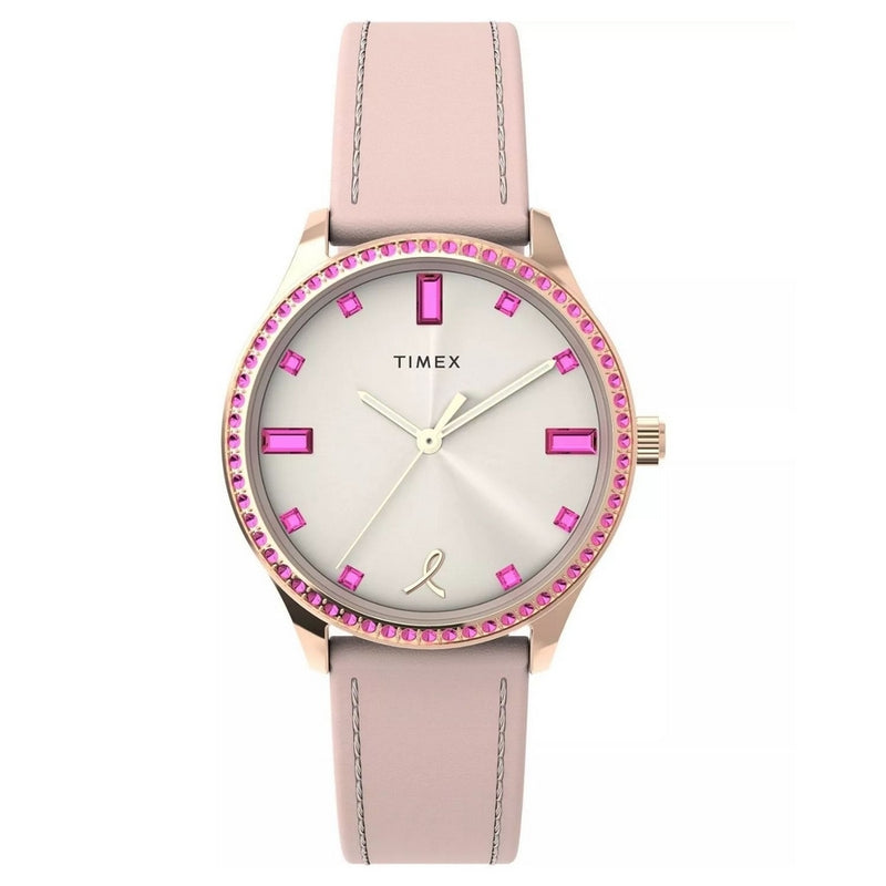 Timex Women's Classic TW2V95700 Strap Beige Dial Quartz Movement Buckle Clasp 32mm Round Watch
