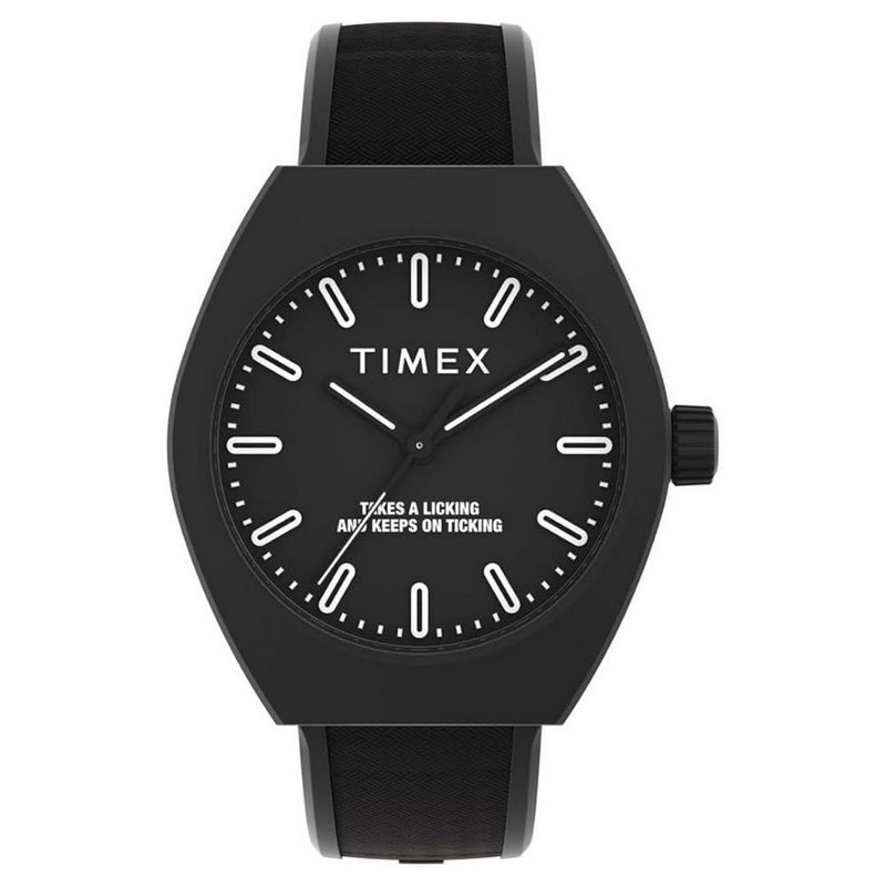 Timex Men's Eco-ceramic TW2W42100 Strap Black Dial Quartz Movement Buckle Clasp 40mm Round Watch