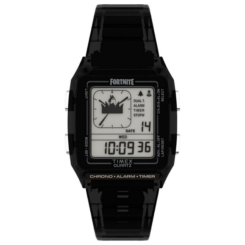 Timex Men's Fortnite TW2W96500 Strap Black Dial Quartz Movement Buckle Clasp 41mm Square Watch