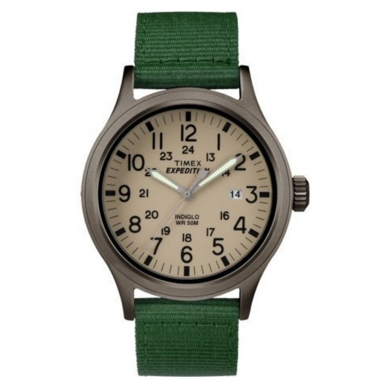 Timex Men's Expedition Scout TW4B06800 Strap Beige Dial Quartz Movement Buckle Clasp 40mm Round Watch