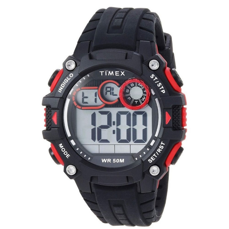 Timex Men's DGTL TW5M27000 Strap Black Dial Quartz Movement Buckle Clasp 48mm Round Watch
