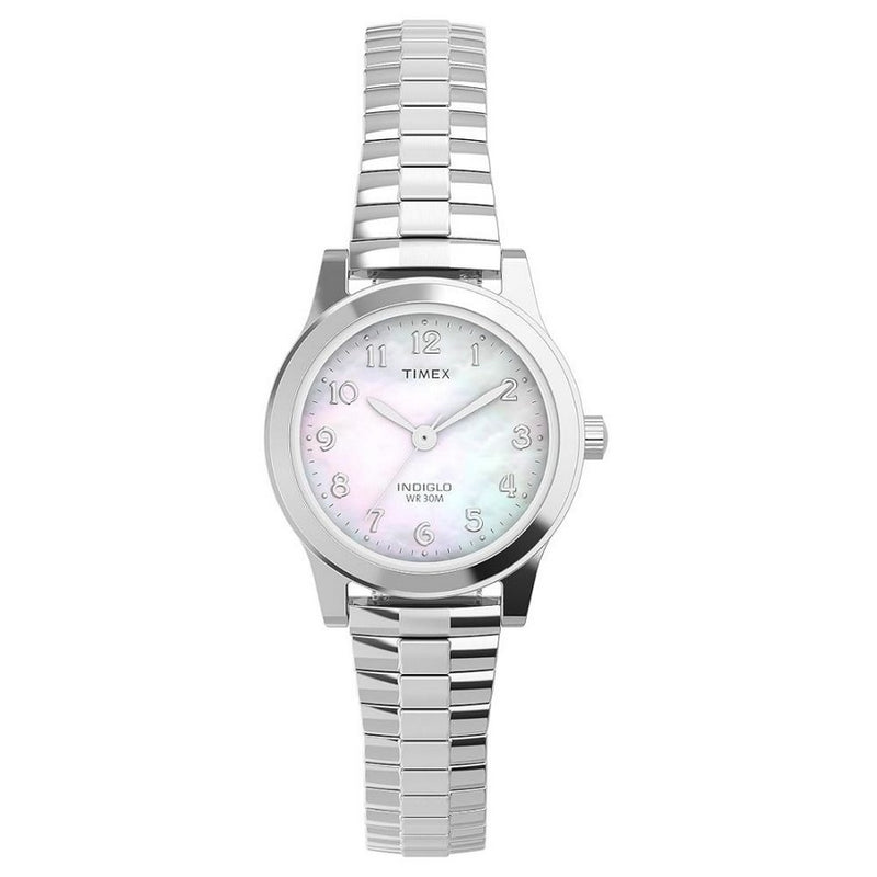 Timex Women's Street box TWG063500 Bracelet White Dial Quartz Movement Fold over Clasp 25mm Round Watch