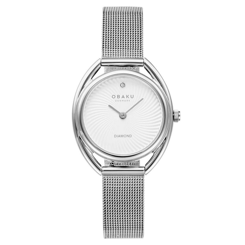 Obaku Women's Juvel V286LXCIMC Bracelet White Dial Quartz Movement Jewelry Clasp 29mm Round Watch