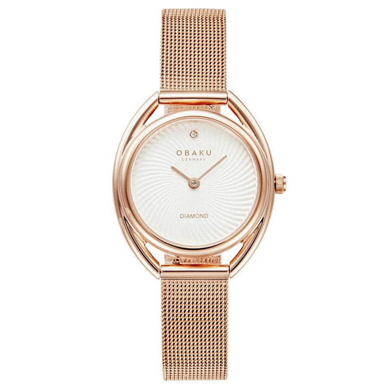 Obaku Women's Juvel V286LXVIMV Bracelet White Dial Quartz Movement Jewelry Clasp 29mm Round Watch
