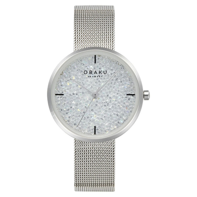 Obaku Women's Glimmer V289LHCWMC Bracelet White Dial Quartz Movement Jewelry Clasp 32mm Round Watch