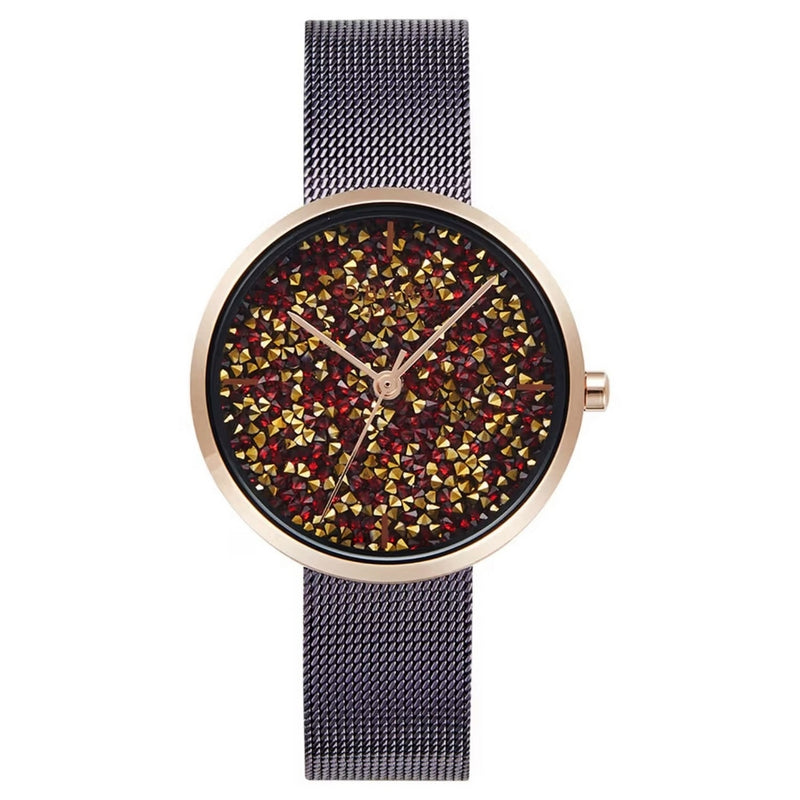 Obaku Women's Glimmer V289LHVNMN Bracelet Multicolor Dial Quartz Movement Jewelry Clasp 32mm Round Watch