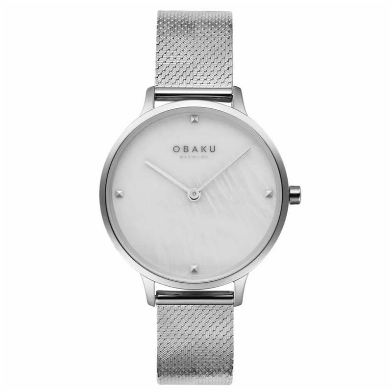 Obaku Women's Figen V295LXCWHC Bracelet Mother of pearl Dial Quartz Movement Jewelry Clasp 34mm Round Watch