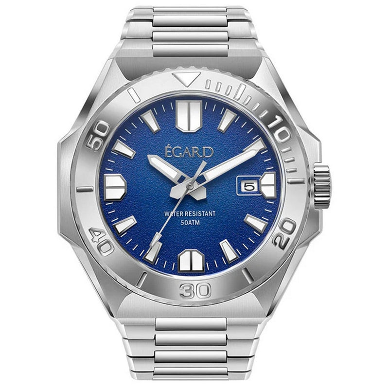 Egard Men's King Ocean WCH-5096-Q0M091 Bracelet Blue Dial Automatic Movement Deployment Clasp 42mm Round Watch